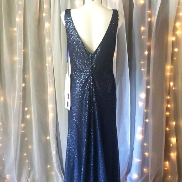 Morilee by Madeline Gardner Mesh Sequin V-Neck Gown - Picture 5 of 17